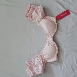 Xhilaration Light Pink w/ Sleeves Bikini Top Woman Size XS 00